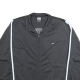 NIKE Mens Black & White Athletic Zip Up Polyester Jacket L Casual Sportswear