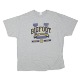 GILDAN Mens Grey Bigfoot State University Graphic T-Shirt 2XL Short Sleeve Crew