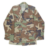 AMERICAN APPAREL Mens Green & Brown Camouflage Military Jacket XS Cotton Blend