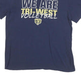 NIKE Mens Blue Tri-West Volleyball Graphic T-Shirt L Short Sleeve Crew Neck