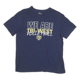 NIKE Mens Blue Tri-West Volleyball Graphic T-Shirt L Short Sleeve Crew Neck