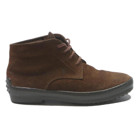 TODS Brown Suede Mens Ankle Boots UK 5.5 Lace-Up Casual Comfortable