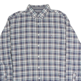 TOMMY HILFIGER Mens Blue & Brown Check Shirt XL Button Down Casual Cotton