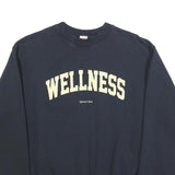 SPORTY & RICH Womens Navy Blue Wellness Crew Neck S Sweatshirt Cotton Blend