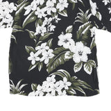 FAVANT Mens Black & Olive Floral Rayon Shirt XL Summer Holiday Casual