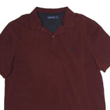 NAUTICA Mens Maroon Short Sleeve Plain XL Polo Shirt Classic Comfort