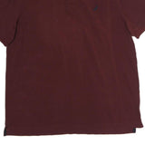 NAUTICA Mens Maroon Short Sleeve Plain XL Polo Shirt Classic Comfort