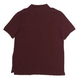 NAUTICA Mens Maroon Short Sleeve Plain XL Polo Shirt Classic Comfort