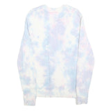 GUESS Mens Blue & Pink Tie Dye Cotton Blend Crew Neck XS Sweatshirt Casual