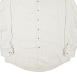 NATURAL STYLE Mens White Plain Shirt XL Cotton Blend Long Sleeve Button Collar
