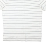 POLO RALPH LAUREN Mens White & Grey Striped Short Sleeve Polo Shirt XL Cotton