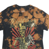 CHEMISTRY Womens Black & Brown Tie Dye Rock Tour Graphic T-Shirt L Short Sleeve