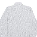 MONTGOMERY WARD Mens White & Black Patterned Shirt L Classic Long Sleeve Button