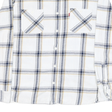 LEVI'S Mens White & Grey Yellow Check Shirt L Cotton Blend Casual Stylish