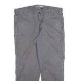 CARHARTT Mens Regular Fit Grey Workwear Trousers W34 L32 Cotton Blend Zip