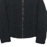 BRAX Womens Black Cotton Jacket S Woven Zip Front Minimalist Design