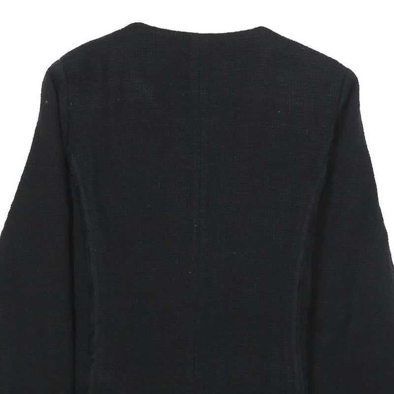 BRAX Womens Black Cotton Jacket S Woven Zip Front Minimalist Design