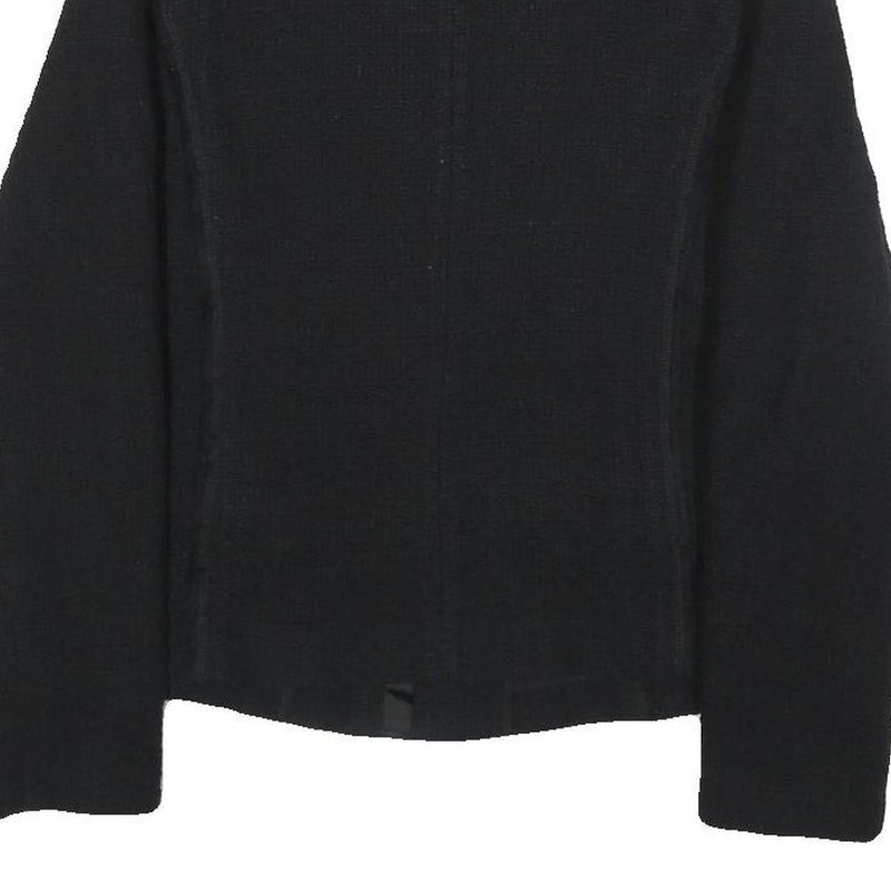 BRAX Womens Black Cotton Jacket S Woven Zip Front Minimalist Design