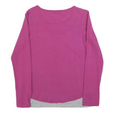 CHAMPION Womens Pink & Grey Cotton Blend Long Sleeve V-Neck Top M Layered Look