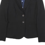 BODEN Womens Black Blazer Jacket UK 6 Viscose Blend Plain Button Closure
