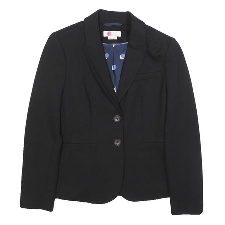 BODEN Womens Black Blazer Jacket UK 6 Viscose Blend Plain Button Closure
