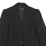 ZARA BASIC Womens Black Classic Jacket L Polyester Blend Button Plain