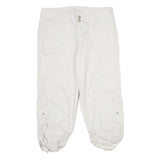 SONOMA Womens White Casual Cotton Blend Cargo Shorts UK 12 W32
