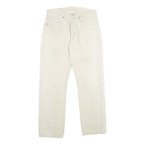LEVI'S 501XX Mens Jeans White Classic Straight Denim W31 L28 Button Closure