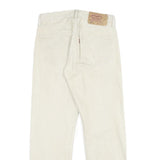 LEVI'S 501XX Mens Jeans White Classic Straight Denim W31 L28 Button Closure