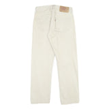 LEVI'S 501XX Mens Jeans White Classic Straight Denim W31 L28 Button Closure