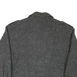 C.I.G Mens Grey Herringbone Double Breasted Jacket L Cotton Blend Button Closure