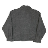C.I.G Mens Grey Herringbone Double Breasted Jacket L Cotton Blend Button Closure