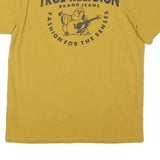 TRUE RELIGION Mens Yellow Graphic T-Shirt L Short Sleeve Crew Neck