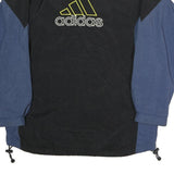 ADIDAS Mens Black & Blue Colourblock Track Jacket M Polyester Woven Zip Stand-Up