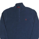 CHAPS Mens Blue Plain Pullover Crew Neck Basic Knit M Polyester Casual Jumper