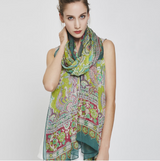 Anyyou 100% Mulberry Silk Green Scarf Women Luxury Long Shawl – Beach Wear, Swimwear Cover Up, Pashmina Face Shield Foulard Fashion Accessory