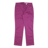 JECKERSON Womens Cotton Blend Purple Slim Straight Trousers W28 L28 Stylish
