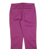 JECKERSON Womens Cotton Blend Purple Slim Straight Trousers W28 L28 Stylish