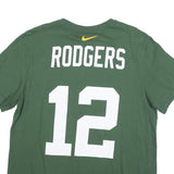 NIKE Mens Green Green Bay Packers Rodgers Graphic T-Shirt L Short Sleeve Crew