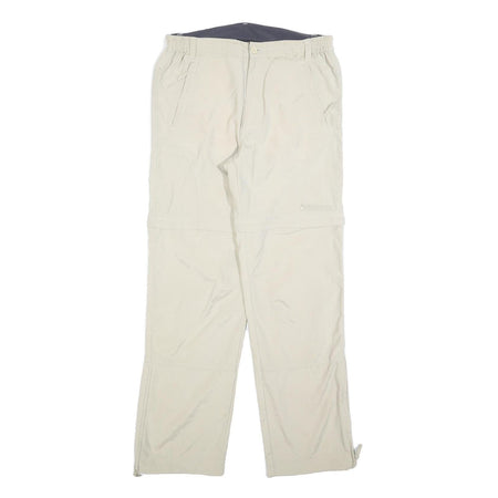 TREVOLUTION Mens Regular Beige Polyester Blend Zip Trousers W30 L32 Casual