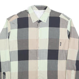 BOGNER Mens Beige & Grey Check Shirt XL Stylish Cotton Blend Long Sleeve