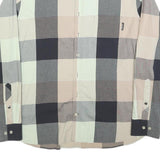 BOGNER Mens Beige & Grey Check Shirt XL Stylish Cotton Blend Long Sleeve