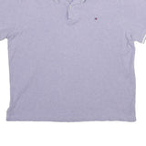 TOMMY HILFIGER Mens Light Purple & White Short Sleeve Plain Polo Shirt L Cotton
