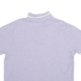 TOMMY HILFIGER Mens Light Purple & White Short Sleeve Plain Polo Shirt L Cotton