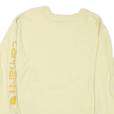 CARHARTT Mens Cream Sweatshirt Crew Neck L Logo Print Long Sleeve Casual