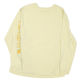 CARHARTT Mens Cream Sweatshirt Crew Neck L Logo Print Long Sleeve Casual