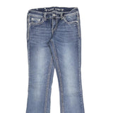 LIVE HARD Womens Slim Blue Denim Light Wash Jeans W30 L32 Stylish Contrast