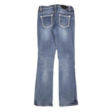 LIVE HARD Womens Slim Blue Denim Light Wash Jeans W30 L32 Stylish Contrast