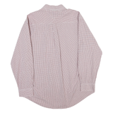 TOMMY HILFIGER Mens Red & White Check Shirt XL Classic Button-Down Collar Long