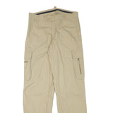 COLONIAL Mens Regular Beige Cargo Trousers W32 L33 Polyester Blend Zip Pockets